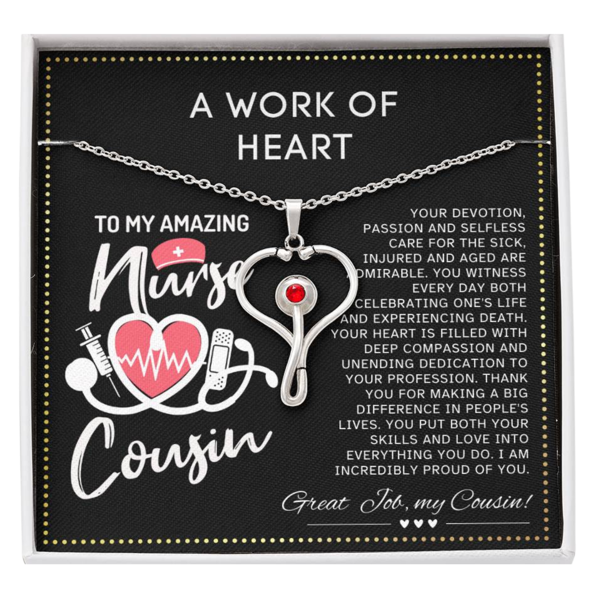 JGF Jewelry Gifts for Family My Favorite Nurse Calls Me Cousin She Is A Practitioner Nurse