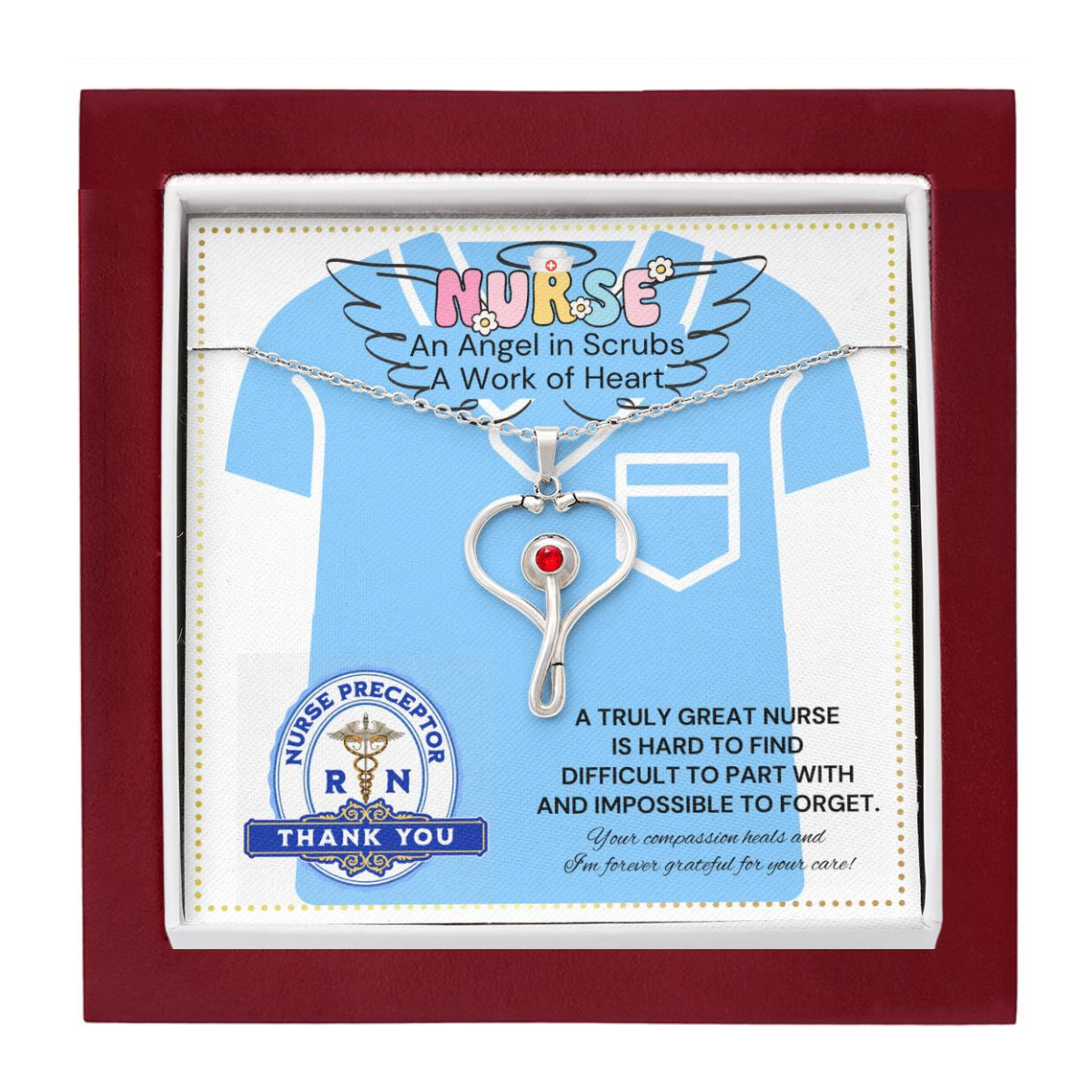 JGF Jewelry Gifts For Family Stethoscope Charm Appreciation Gift for Nurse Preceptor For Women