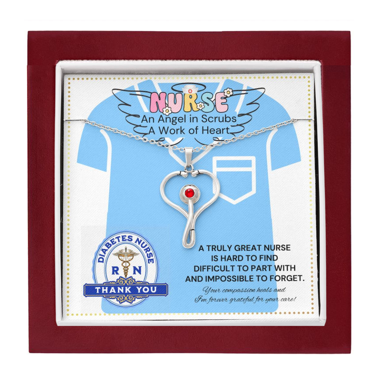 JGF Jewelry Gifts For Family Stethoscope Charm Thank You Gift for Diabetes Nurse For Women