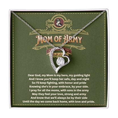JGF Jewelry Gifts For Family Army Gifts For Mom Women Jewelry Heart Stainless Steel Necklace From Military Daughter and Son