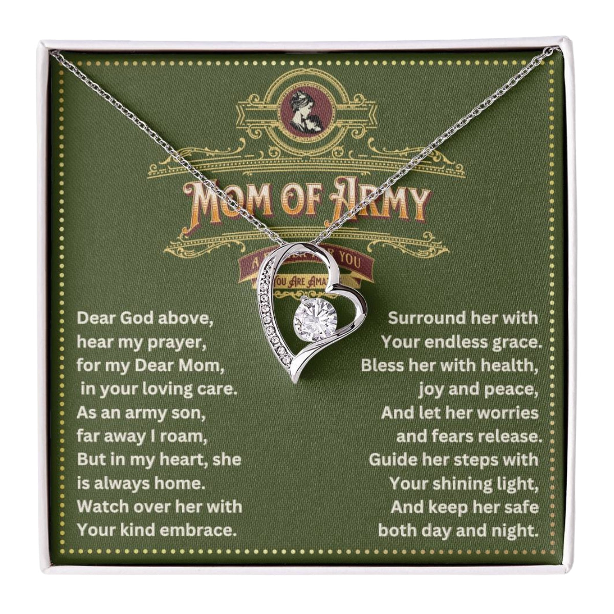 JGF Jewelry Gifts for Family Prayer for Army National Guard Mom Necklace Pendant Jewelry Gifts For Women From Daughter and Son