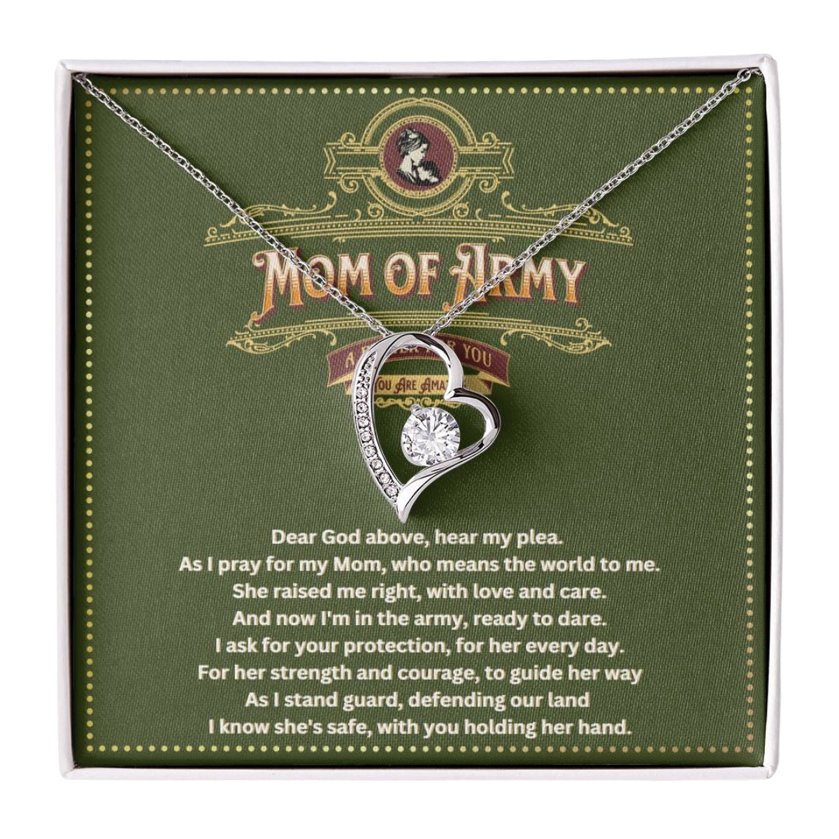 JGF Jewelry Gifts For Family Army Mom Necklace For Women Gifts Jewelry Pendant From Daughter and Son
