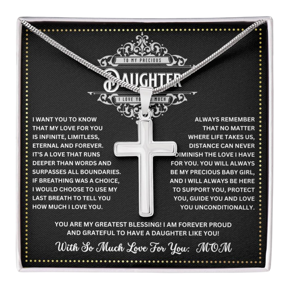 JGF Jewelry Gifts for Family Graduation Gift of Faith Cross Necklace Blessings for Daughter's Future