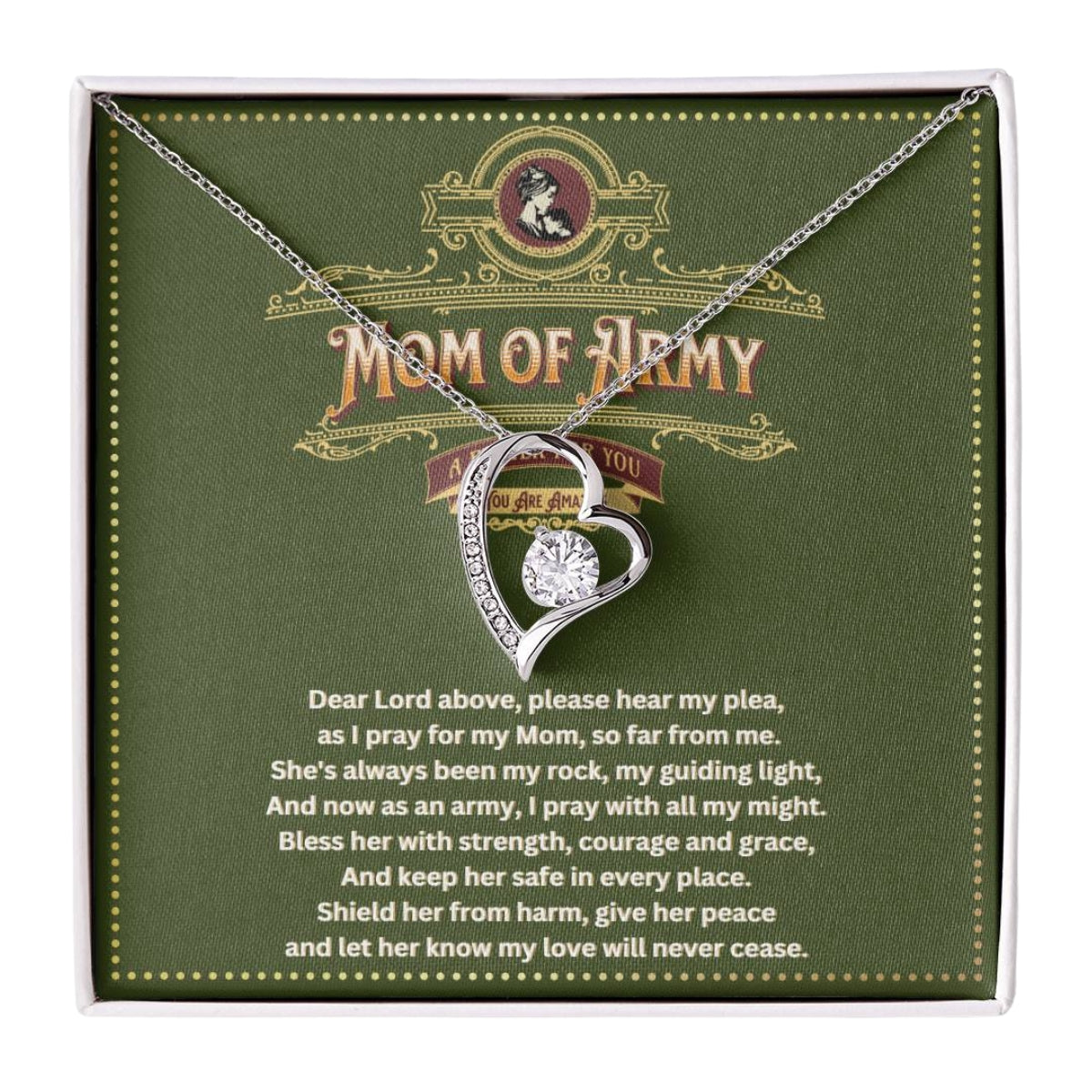 JGF Jewelry Gifts for Family Army National Guard Mom Necklace Pendant For Women Jewelry From Son and Daughter