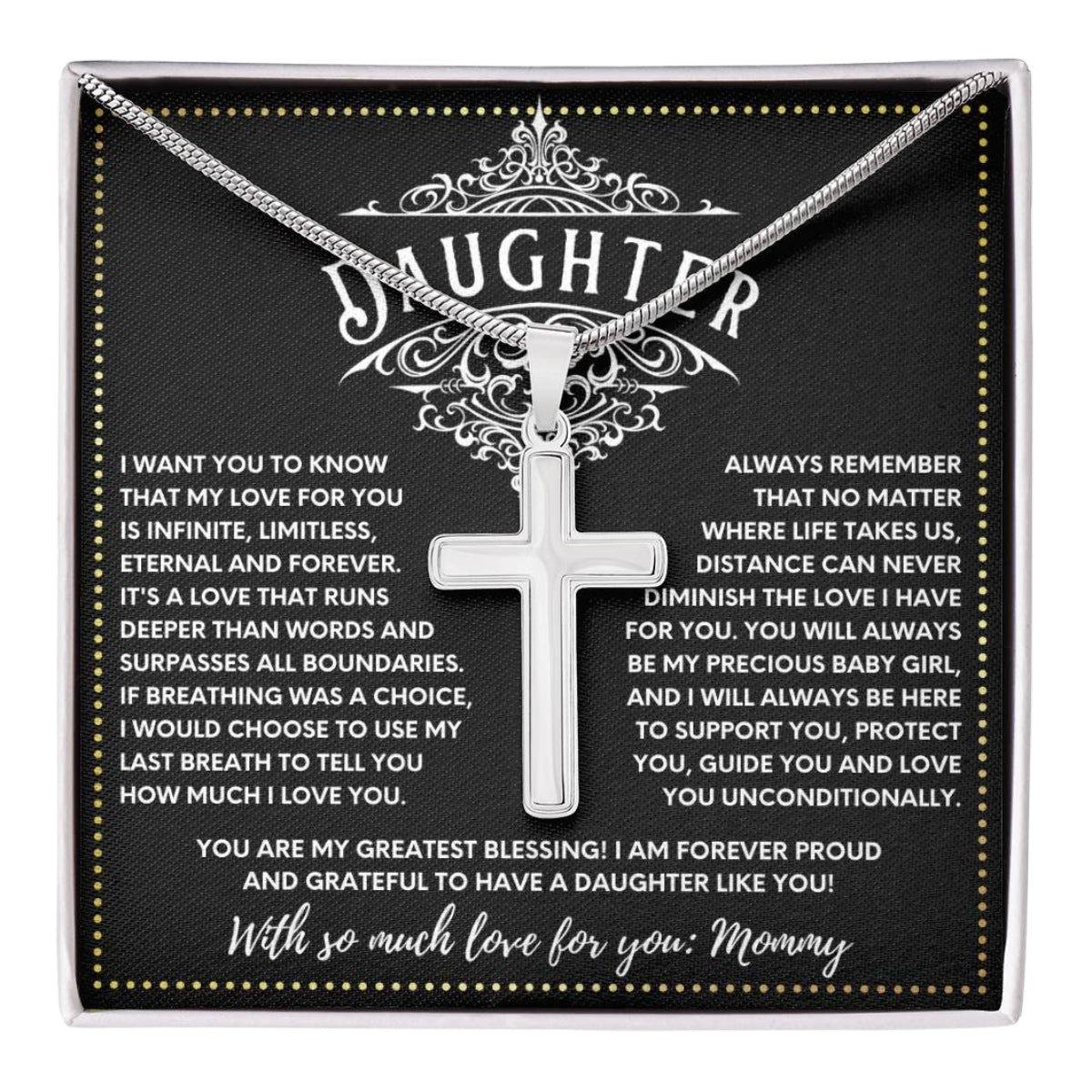 JGF Jewelry Gifts for Family Faith and Love Combined Cross Necklace for Daughter Celebrate Faith