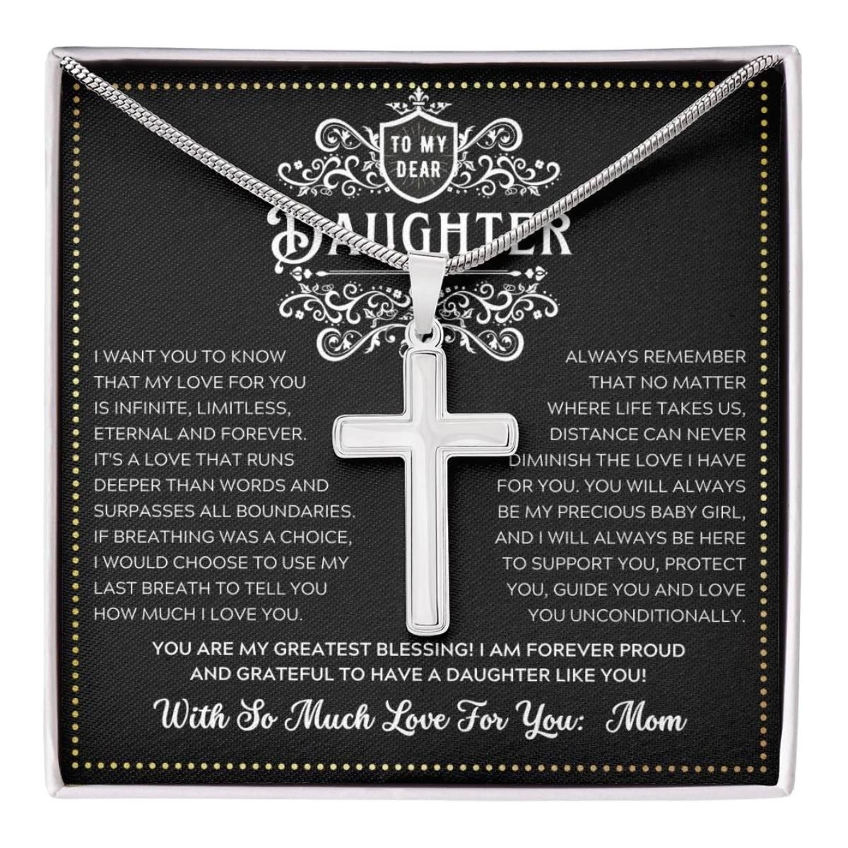 JGF Jewelry Gifts for Family Strength and Grace Teenager Girls Silver Cross Necklace Faith for Every Step