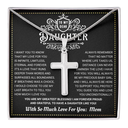 JGF Jewelry Gifts for Family Daughter's Silver Cross Necklace For Girls My Faith, My Love