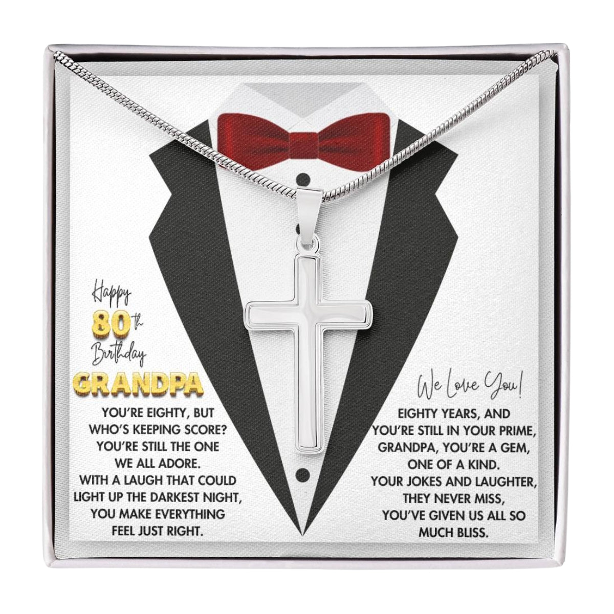 80th GrandPa White4 JGF Jewelry Gifts for Family ARTISAN CROSS TEMPLATE - artisancross-BB