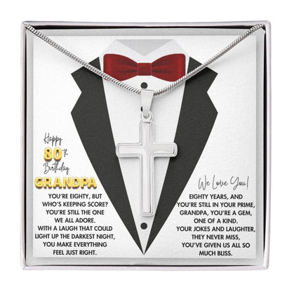 80th GrandPa White4 JGF Jewelry Gifts for Family ARTISAN CROSS TEMPLATE - artisancross-BB