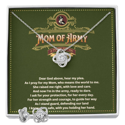 JGF Jewelry Gifts for Family Army National Guard Necklace For Women Cubic Zirconia Jewelry Set