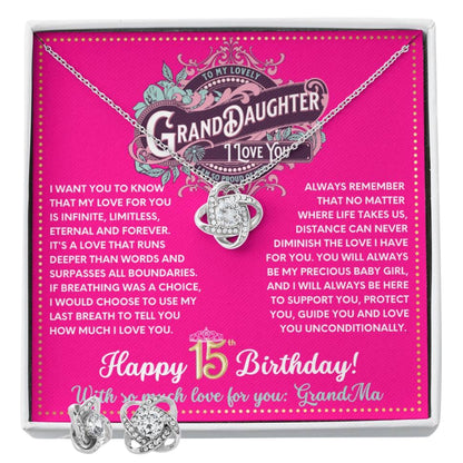 JGF Jewelry Gifts for Family Happy 15th Birthday Card Gifts For Teen Girls Granddaughter Necklace From Grandma