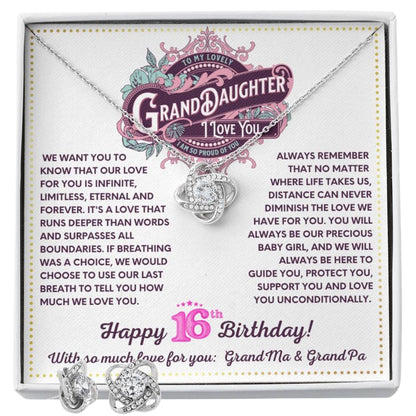 JGF Jewelry Gifts for Family Granddaughter Necklace From Grandpa And Grandma Happy 16th Birthday Card Gift 16 Year Old Teen Girl