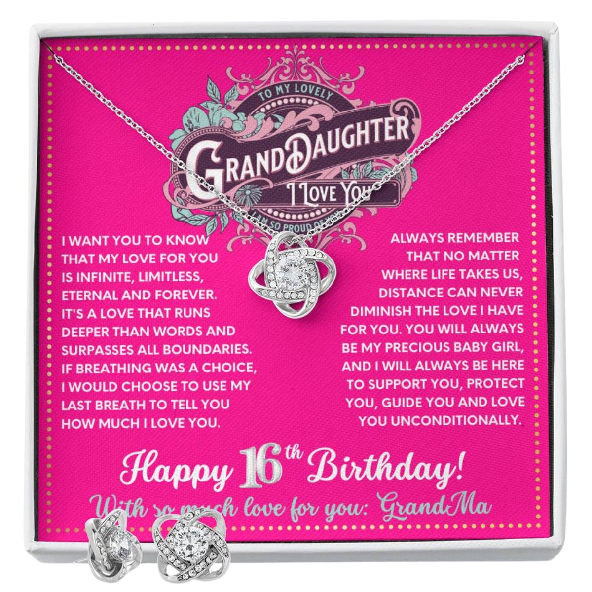 JGF Jewelry Gifts for Family Granddaughter Necklace From Grandma Happy 15th Birthday Card Gifts For Teen Girls
