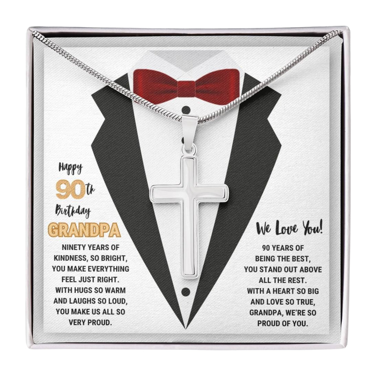 90th GrandPa White8 JGF Jewelry Gifts for Family ARTISAN CROSS TEMPLATE - artisancross-BB