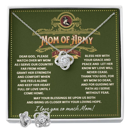 JGF Jewelry Gifts for Family Mother And Son Army Necklace And Earrings Jewelry Set For Women