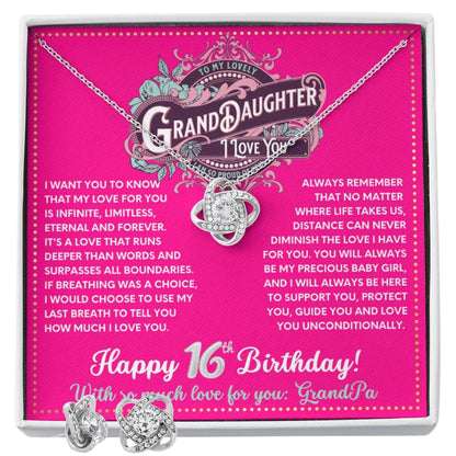 JGF Jewelry Gifts for Family Happy 16th Birthday Card Gifts For Teen Girls Granddaughter Necklace From Grandpa