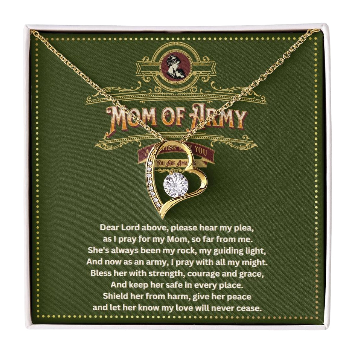 JGF Jewelry Gifts for Family Army National Guard Mom Necklace Pendant For Women Jewelry From Son and Daughter