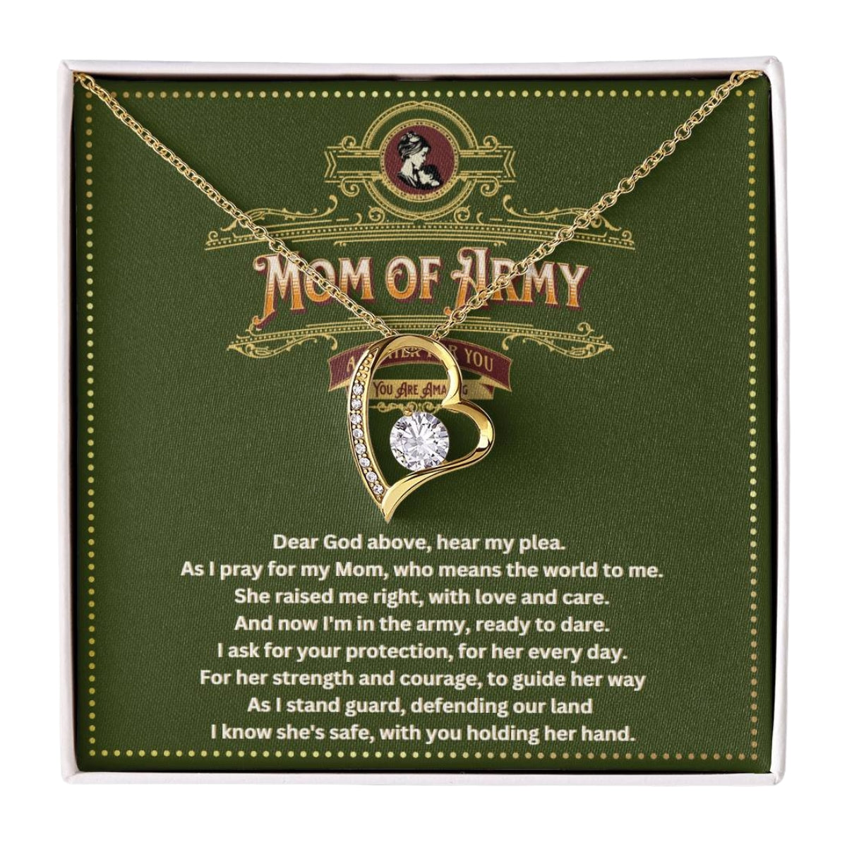 JGF Jewelry Gifts For Family Army Mom Necklace For Women Gifts Jewelry Pendant From Daughter and Son