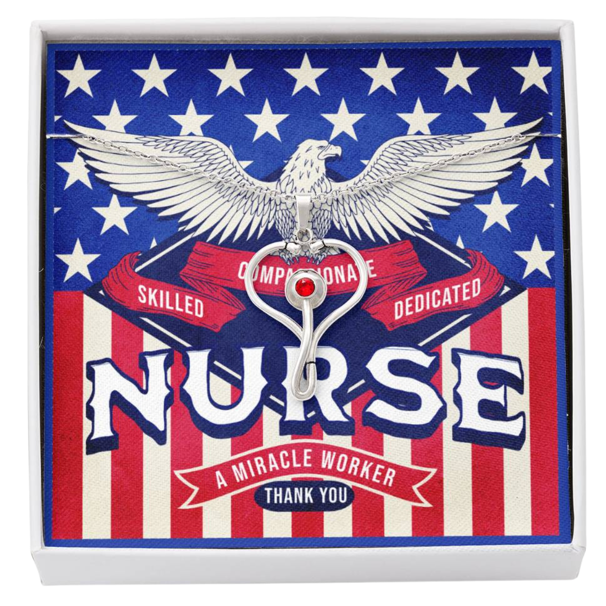 3 JGF Jewelry Gifts For Family USA Flag To My Amazing Nurse Gifts