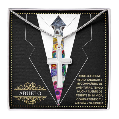 SpanishGrandPa9 JGF Jewelry Gifts for Family Regalo Para Abuelo Cross Necklace For Grandpa Spanish
