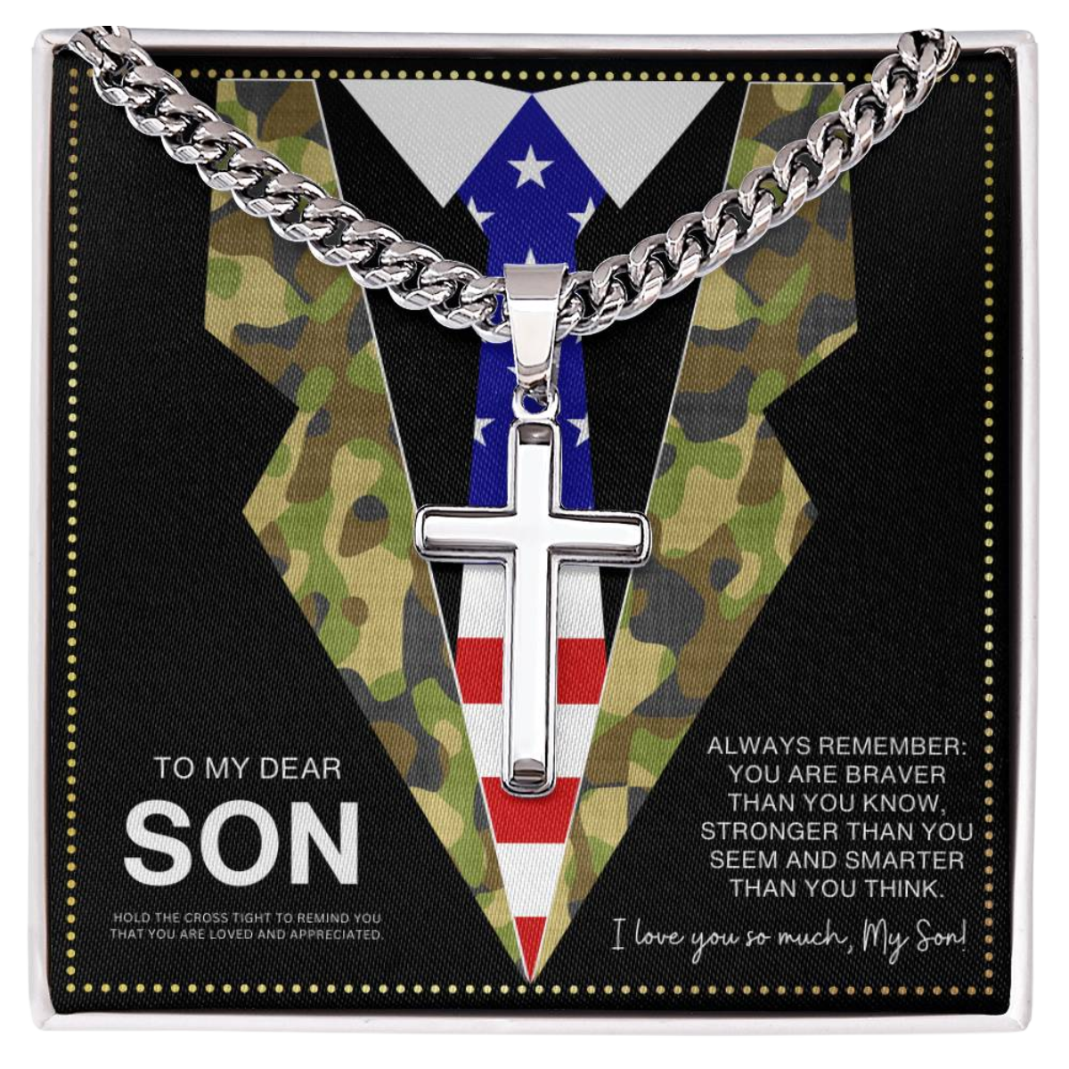 JGF Jewelry Gifts for Family Gifts From Mother To Marine Son Navy Army Cross Necklace