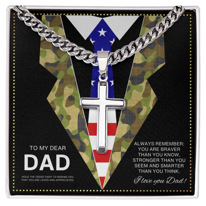 JGF Jewelry Gifts for Family USMC Necklace Marine Corps Necklace American Flag Cross Necklace for Dad