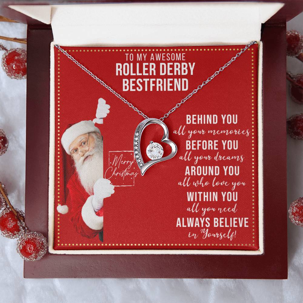 JGF Jewelry Gifts for Family To My BFF Heart Necklace Gift For Roller Derby Adult Female Friend