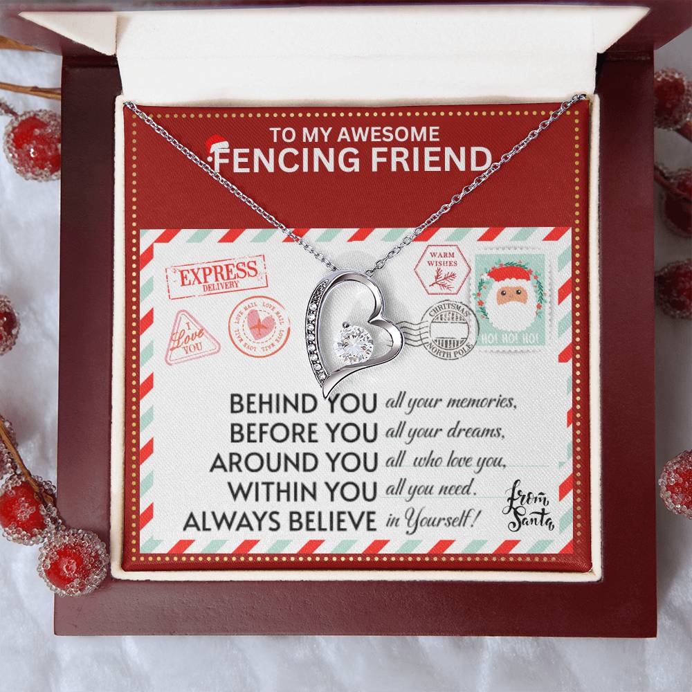 JGF Jewelry Gifts for Family To My BFF Bestie Heart Necklace For Fencing Female Friend
