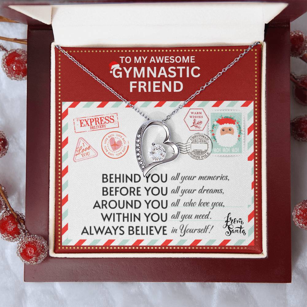 JGF Jewelry Gifts for Family To My BFF Bestie Heart Necklace For Gymnastic Female Friend