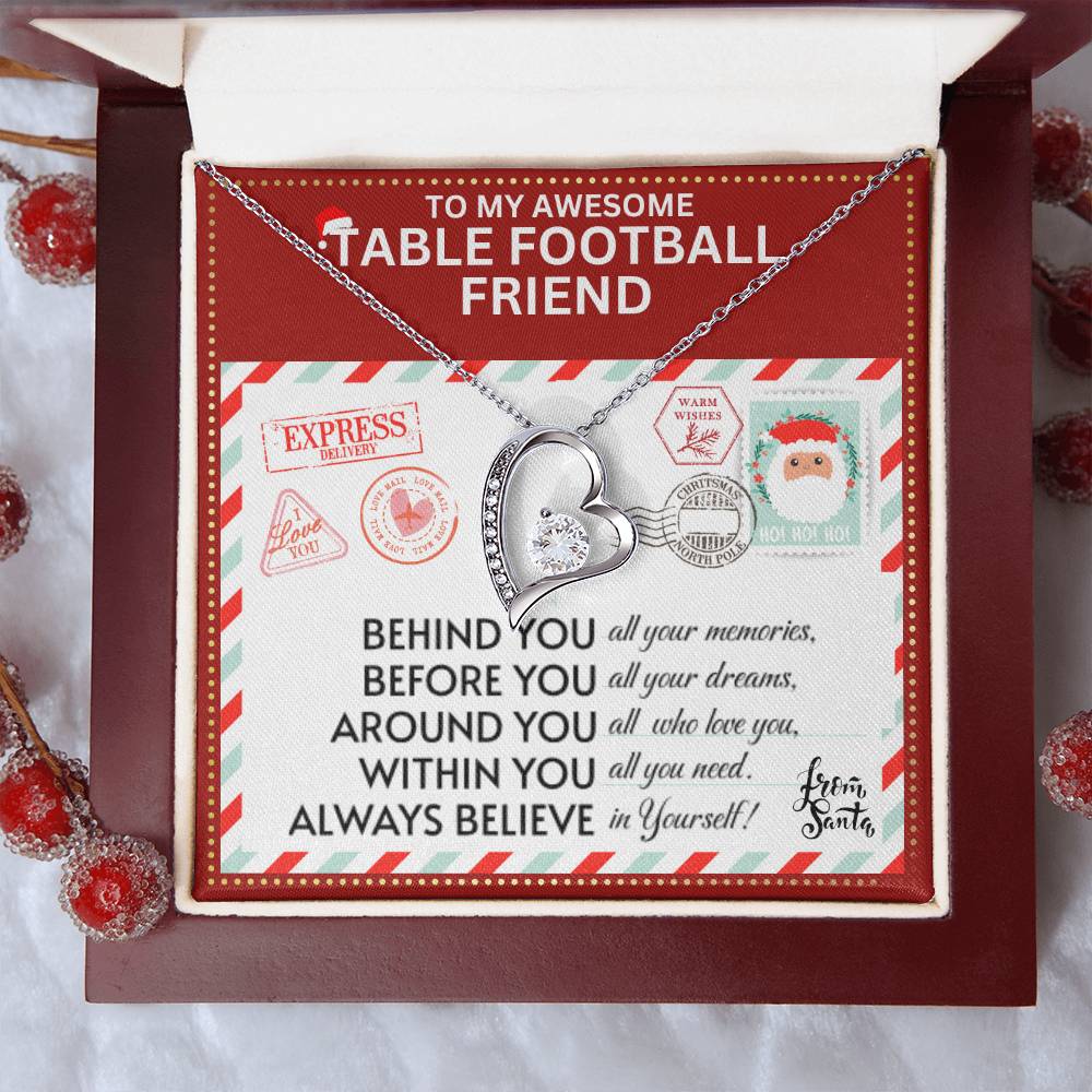 JGF Jewelry Gifts for Family To My BFF Bestie Heart Necklace For Table Football Female Friend