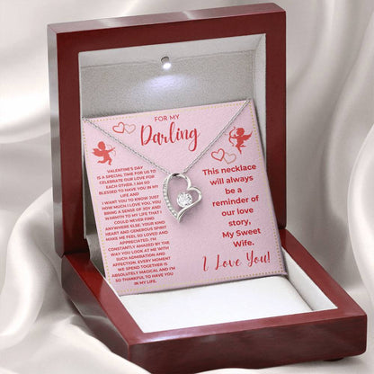 JGF Jewelry Gifts for Family To My Beautiful Wife Heart Necklace