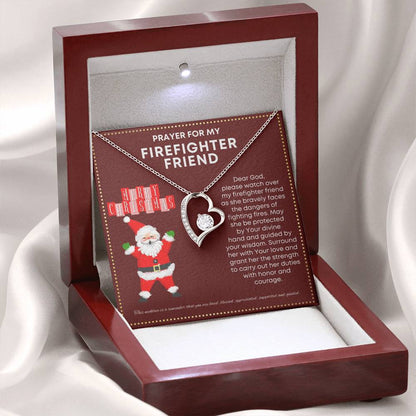 JGF Jewelry Gifts for Family Small Simple Heart  Necklace I Love My Firefighter Friend Present