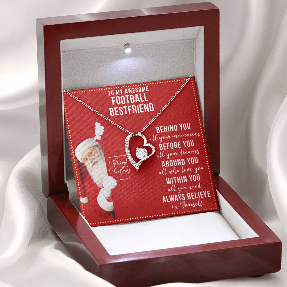JGF Jewelry Gifts for Family Gift To My Bestie BFF Heart Necklace For Football Female Friend