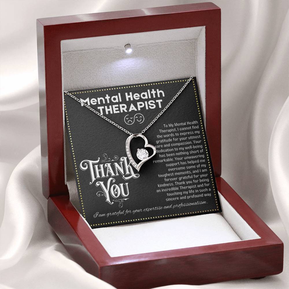 JGF Jewelry Gifts for Family Mental Health Therapist Gifts For Women Heart Necklace