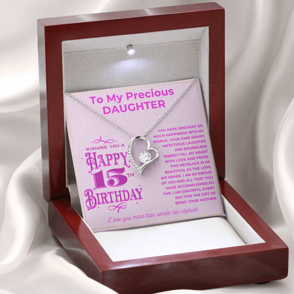 JGF Jewelry Gifts for Family Happy 15th Birthday To My Daughter Necklace
