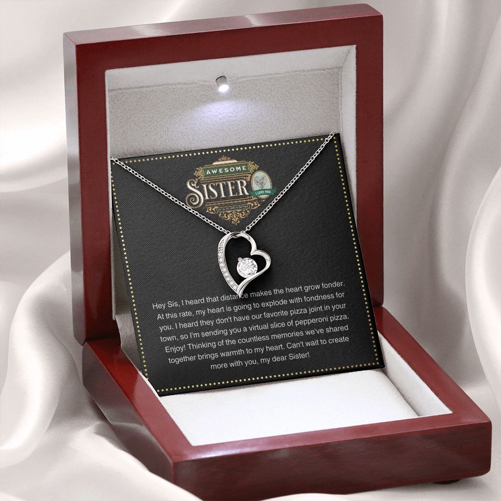 JGF Jewelry Gifts for Family |Simple Beauty Charm Women Stainless Steel Heart Pendant Chain Necklace Gifts for Awesome Sister