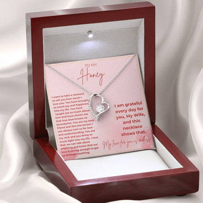 JGF Jewelry Gifts for Family Happy Valentine's Day To My Beautiful Wife Heart Necklace