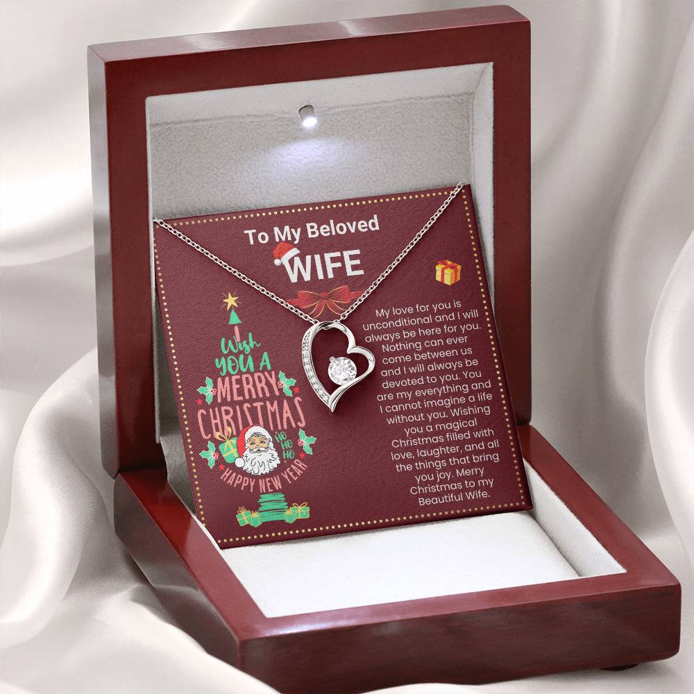 JGF Jewelry Gifts for Family Christmas Message Card For Wife One Heart Short Necklace