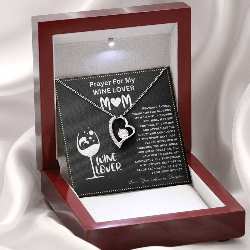 JGF Jewelry Gifts for Family Prayer For My Wine Lover Mom For Her Birthday Heart Necklace