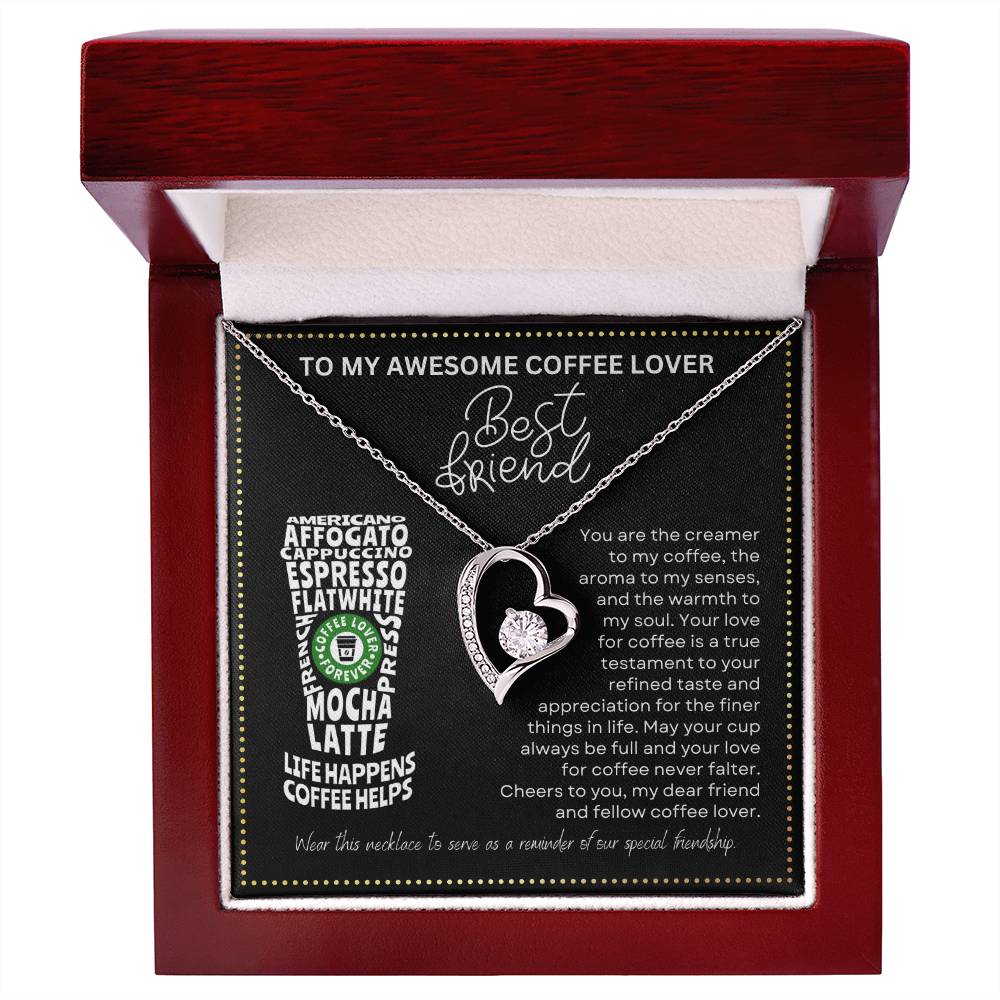 JGF Jewelry Gifts for Family Coffee Lover Best Friend Single Heart Necklace