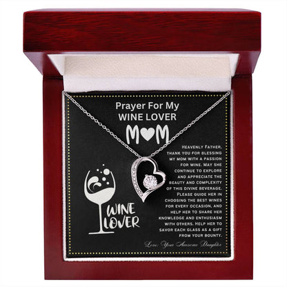 JGF Jewelry Gifts for Family Prayer For My Wine Lover Mom For Her Birthday Heart Necklace