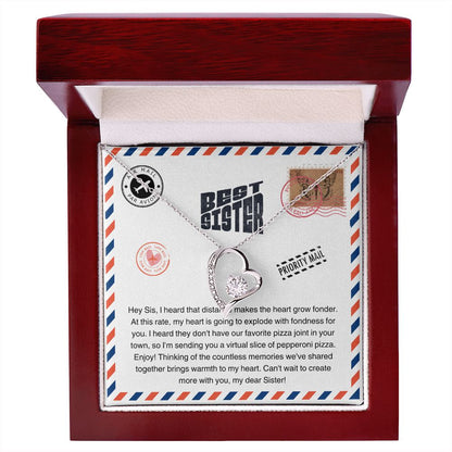 JGF Jewelry Gifts for Family | Best Sister Ever Moving Away From Home New Job Beginnings Gift | Trendy Heart Pendant Necklace Jewelry