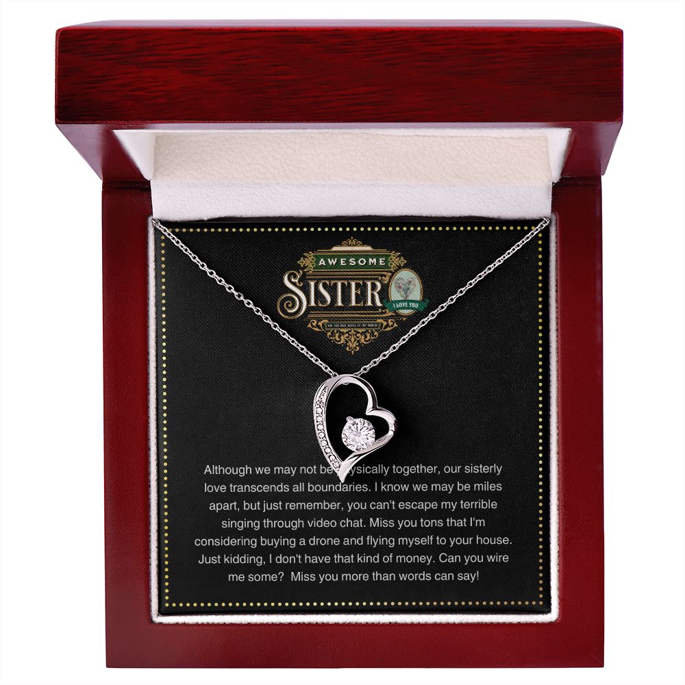 JGF Jewelry Gifts for Family | You are Awesome Gifts for Women Simple Gift Basket Item for Sister |Cubic Zirconia Heart Necklace