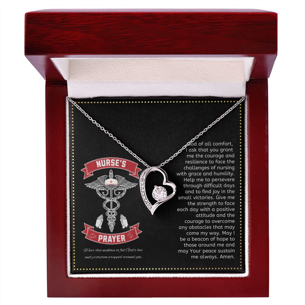 JGF Jewelry Gifts for Family | Nurses Prayer Necklace Sterling Silver | Nurse Practitioner Gifts for Women Heart Necklace