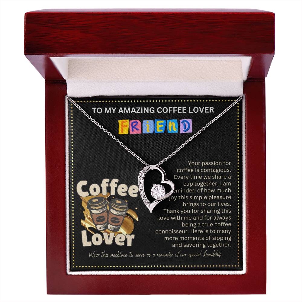 JGF Jewelry Gifts for Family Coffee Lover Friend Who Has Everything Friendship Heart Necklace