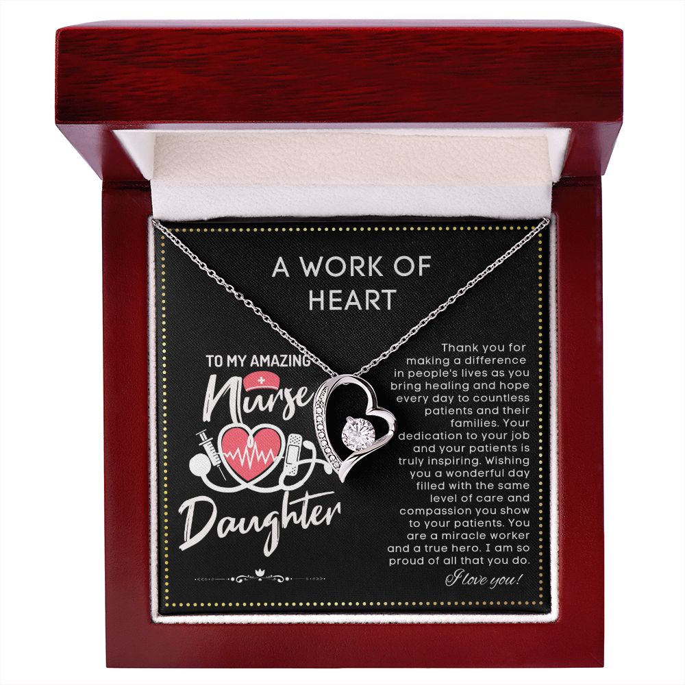 JGF Jewelry Gifts for Family | My Favorite Nurse Is My Daughter | Rn Nurse Graduation Gift For Daughter Necklace