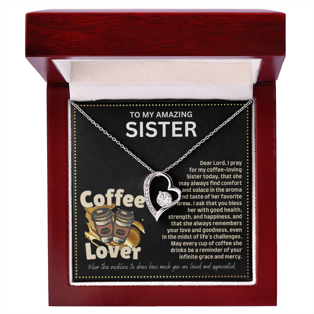 JGF Jewelry Gifts for Family I Love You Coffee Lover Sister Necklace from Brother