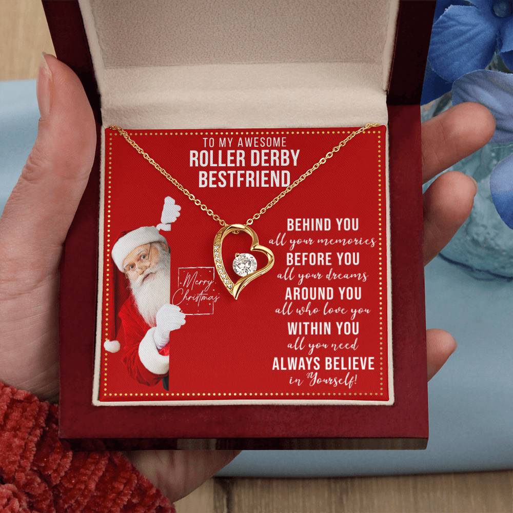 JGF Jewelry Gifts for Family To My BFF Heart Necklace Gift For Roller Derby Adult Female Friend