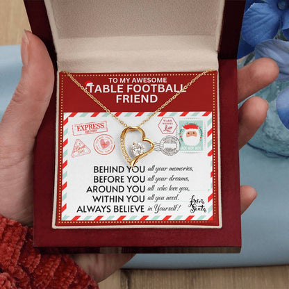 JGF Jewelry Gifts for Family To My BFF Bestie Heart Necklace For Table Football Female Friend