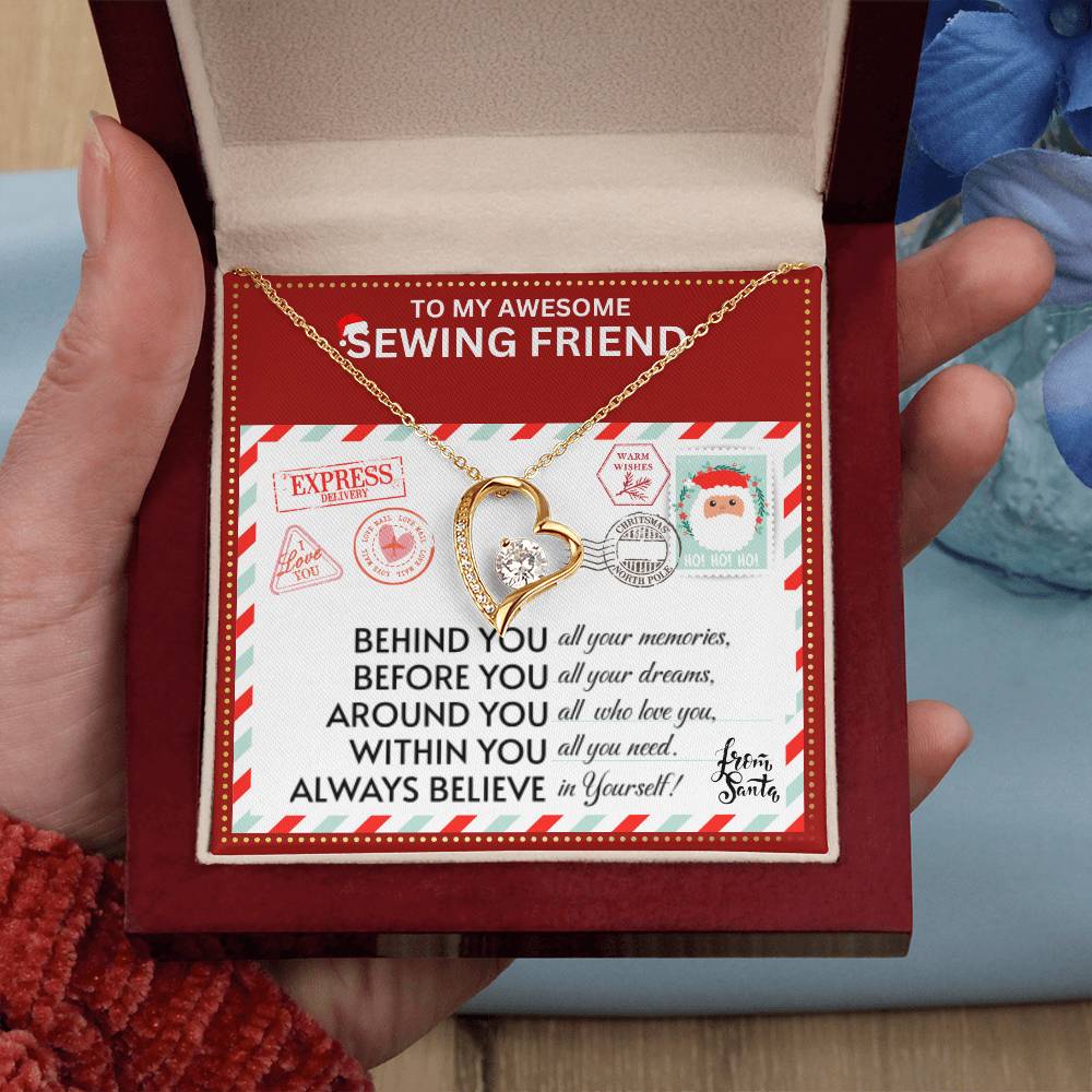 JGF Jewelry Gifts for Family To My BFF Bestie Heart Necklace Gift For Sewing Adult Female Friend